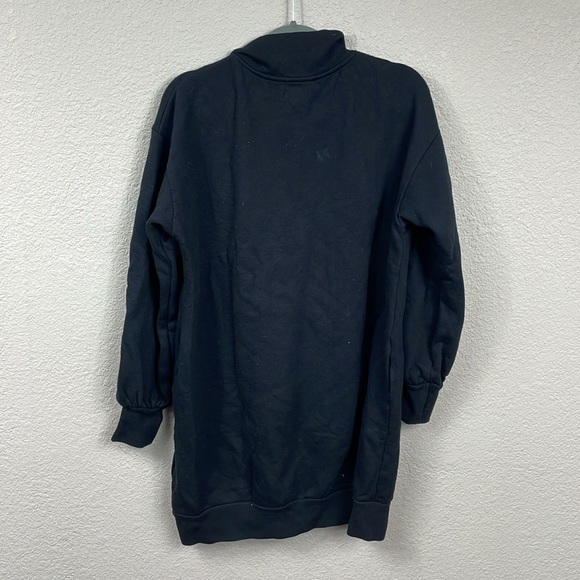 Sundry Quarter Zip Longline Sweatshirt Dress Fleece Loose Baggy Sz 0 - Picture 4 of 9